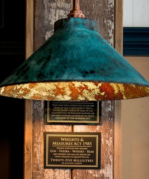 Conduit box light fitting verdigris copper adjustable spotlight